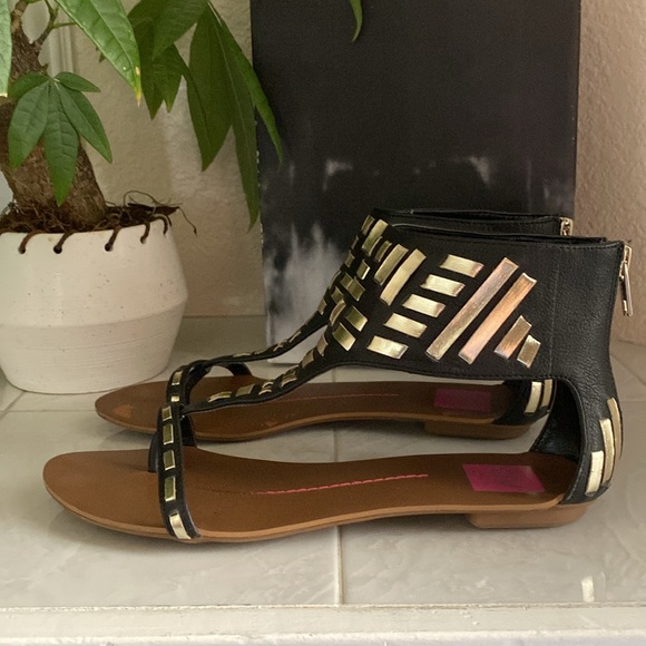 DV dolce vita Samara Black Gatsby Leather sandals - Picture 3 of 6
